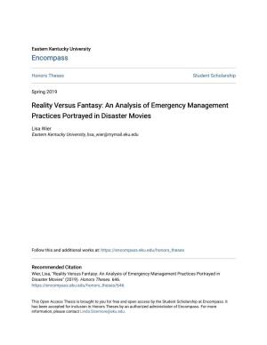 An Analysis of Emergency Management Practices Portrayed in Disaster Movies