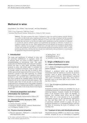 Methanol in Wine