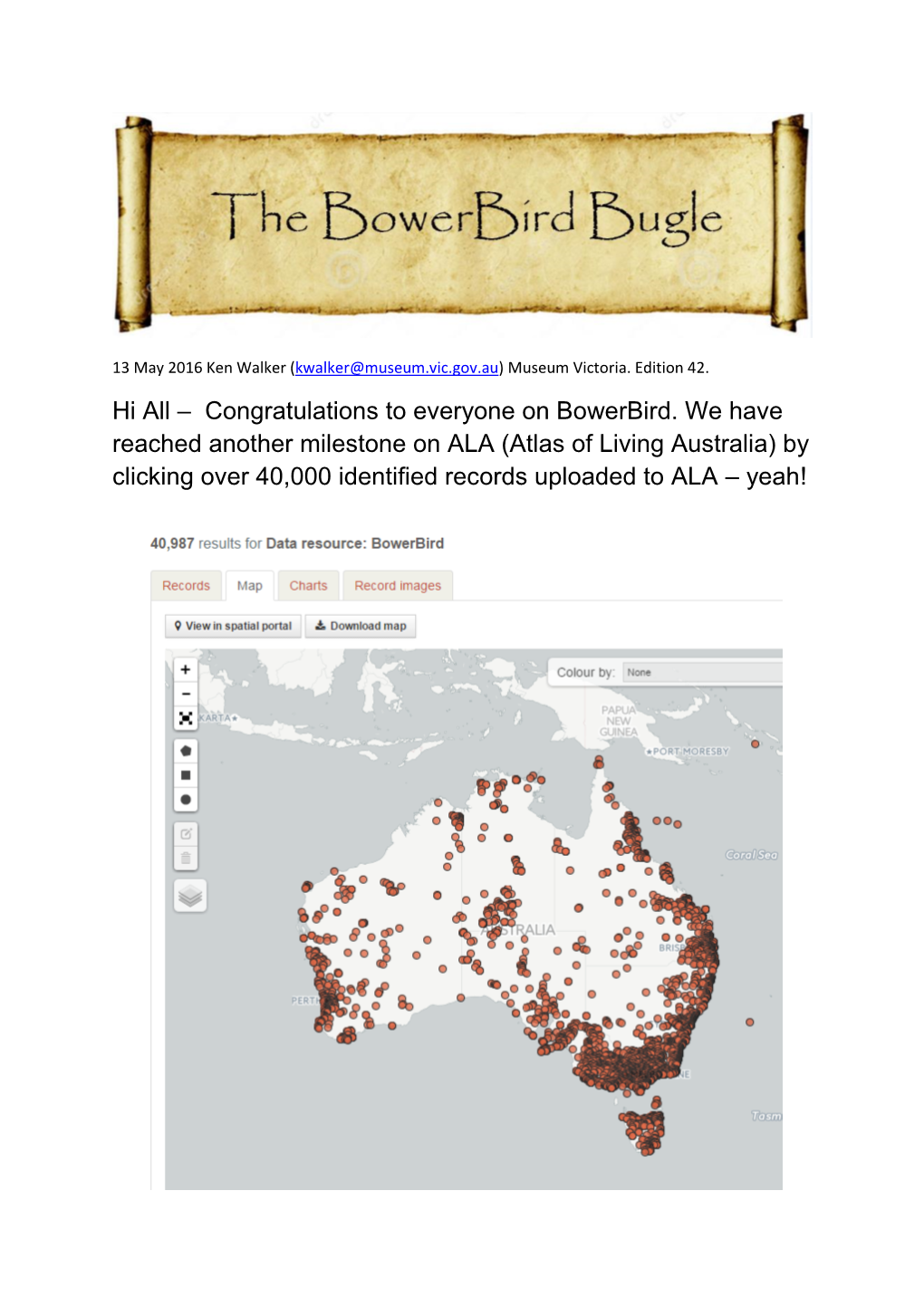 Congratulations to Everyone on Bowerbird. We Have Reached Another Milestone On