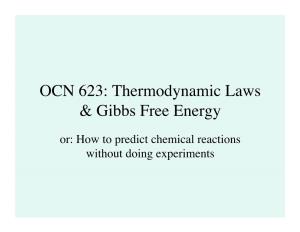 Thermodynamic Laws & Gibbs Free Energy