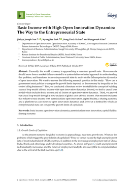 Basic Income with High Open Innovation Dynamics: the Way to the Entrepreneurial State