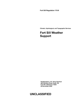 UNCLASSIFIED Fort Sill Weather Support