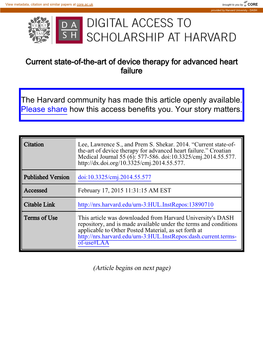 Current State-Of-The-Art of Device Therapy for Advanced Heart Failure