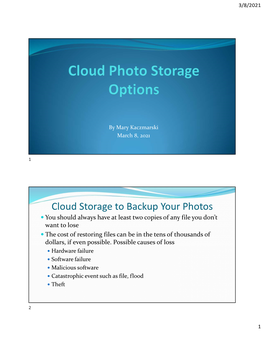 Cloud Photo Storage Options
