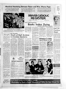 Denver Catholic Register Thursday, April 14, 1966 Vol