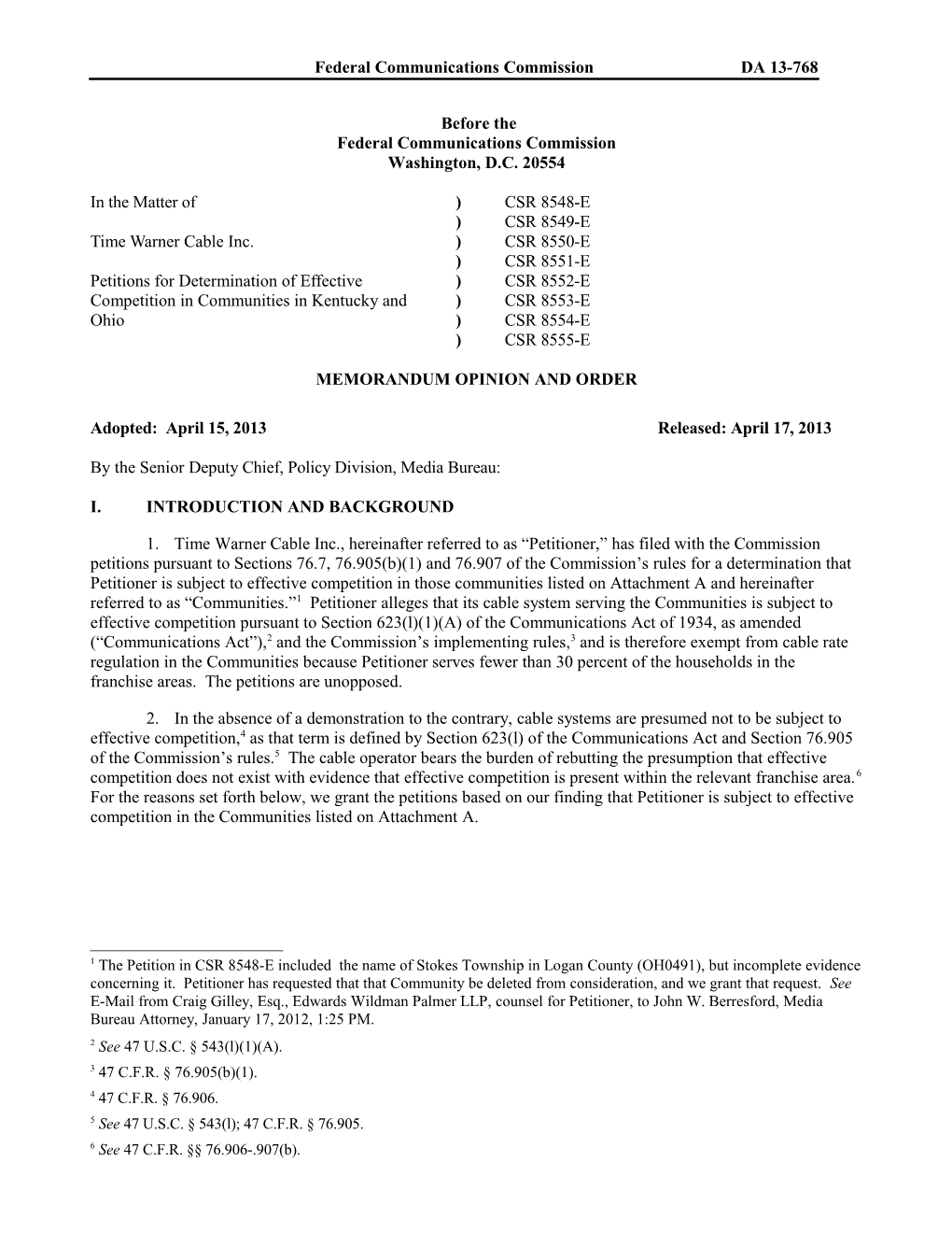 Memorandum Opinion and Order s23