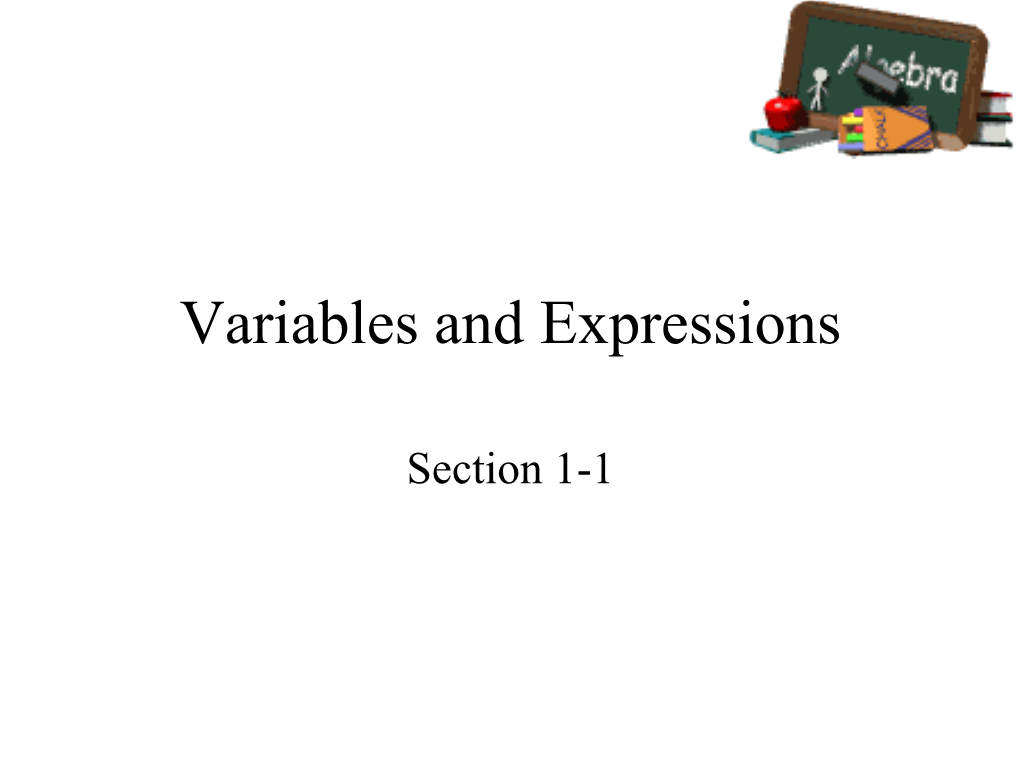 Section 1-1 Variables and Expressions.Pdf