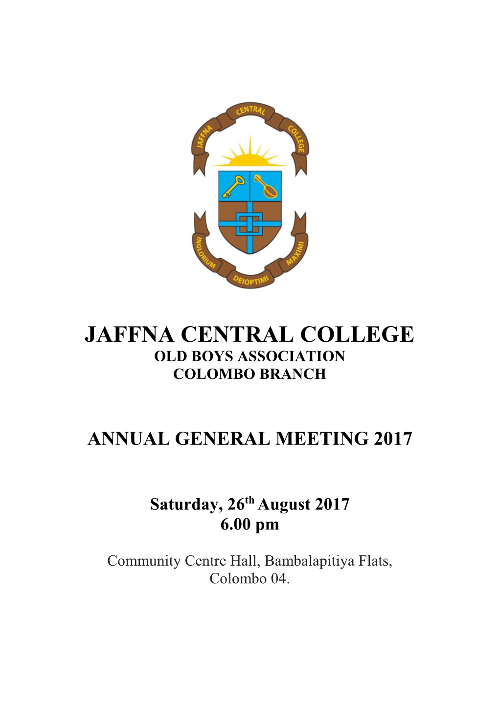 Jaffna Central College Old Boys Association Colombo Branch