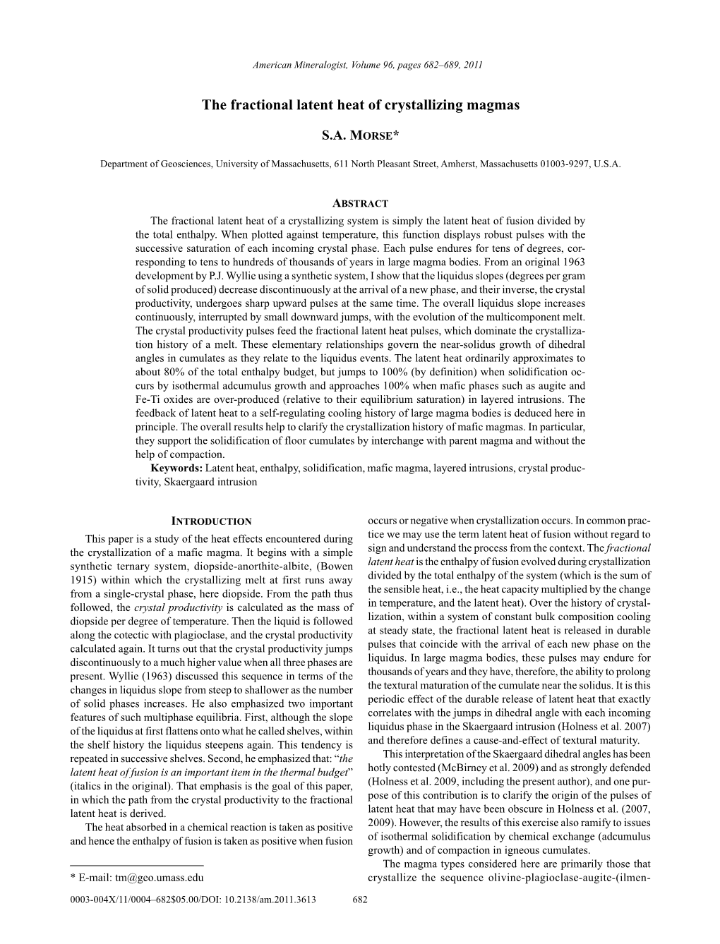 The Fractional Latent Heat of Crystallizing Magmas