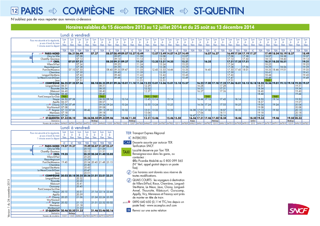 12 Paris Compiègne Tergnier St-Quentin