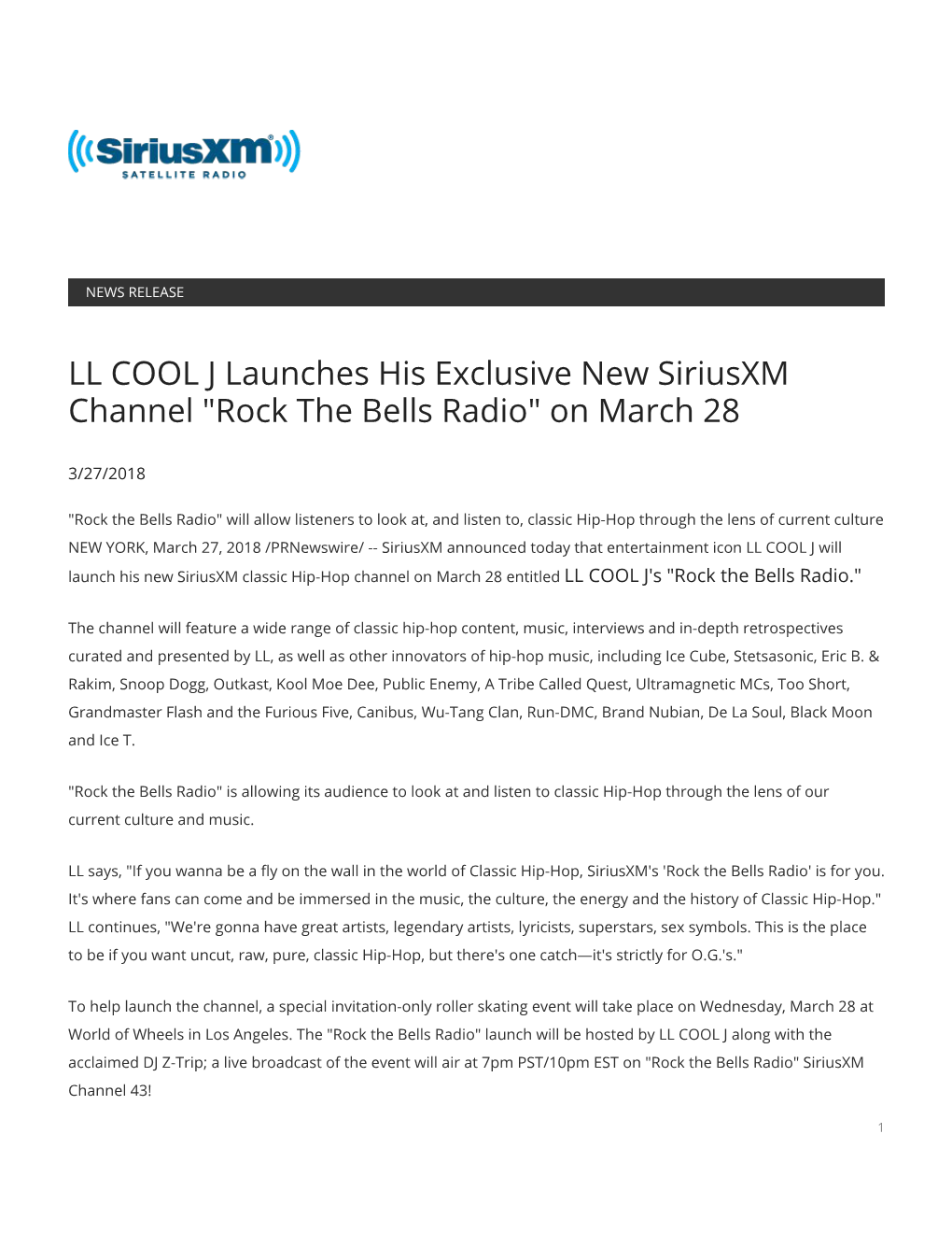 LL COOL J Launches His Exclusive New Siriusxm Channel 