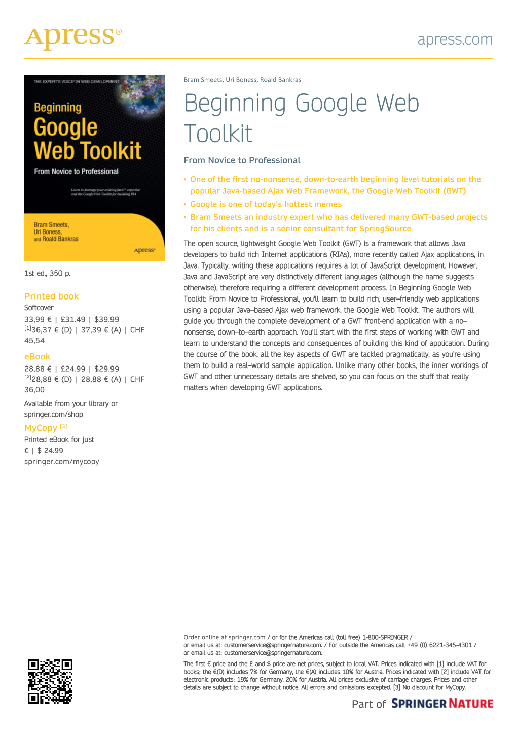 Beginning Google Web Toolkit from Novice to Professional