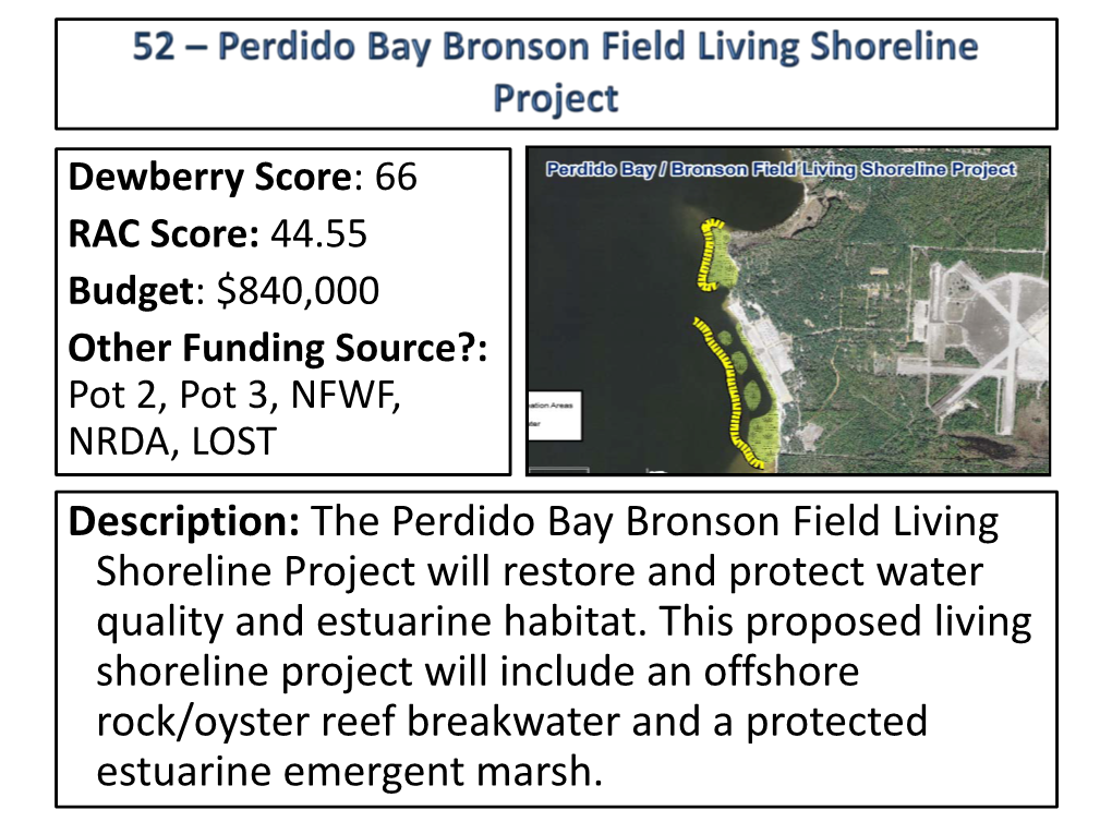 The Perdido Bay Bronson Field Living Shoreline Project Will Restore and Protect Water Quality and Estuarine Habitat