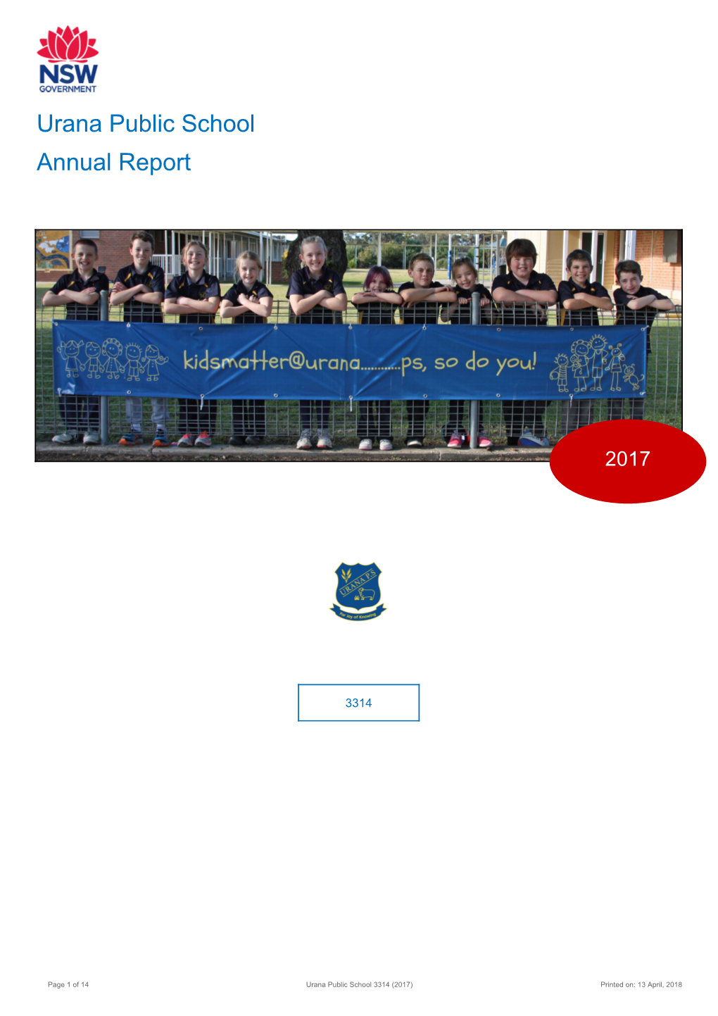 2017 Urana Public School Annual Report