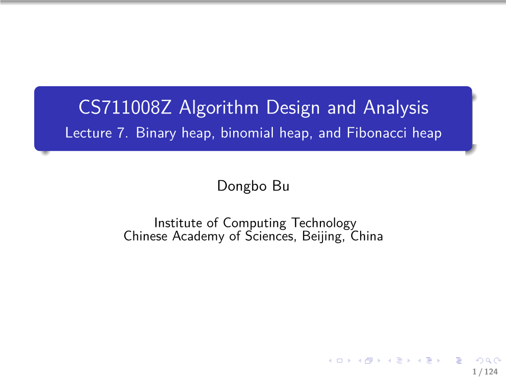 CS711008Z Algorithm Design and Analysis Lecture 7