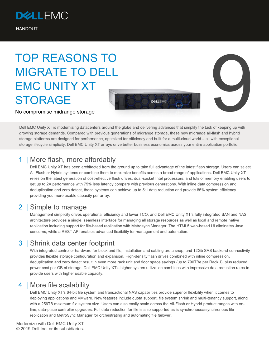 Top Reasons to Migrate to Dell Emc Unity Xt Storage