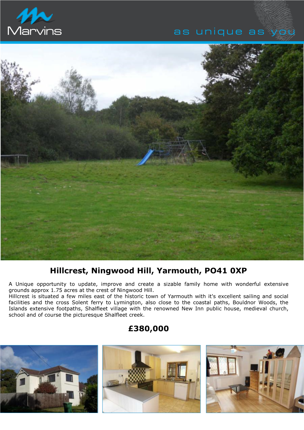 Hillcrest, Ningwood Hill, Yarmouth, PO41 0XP £380,000