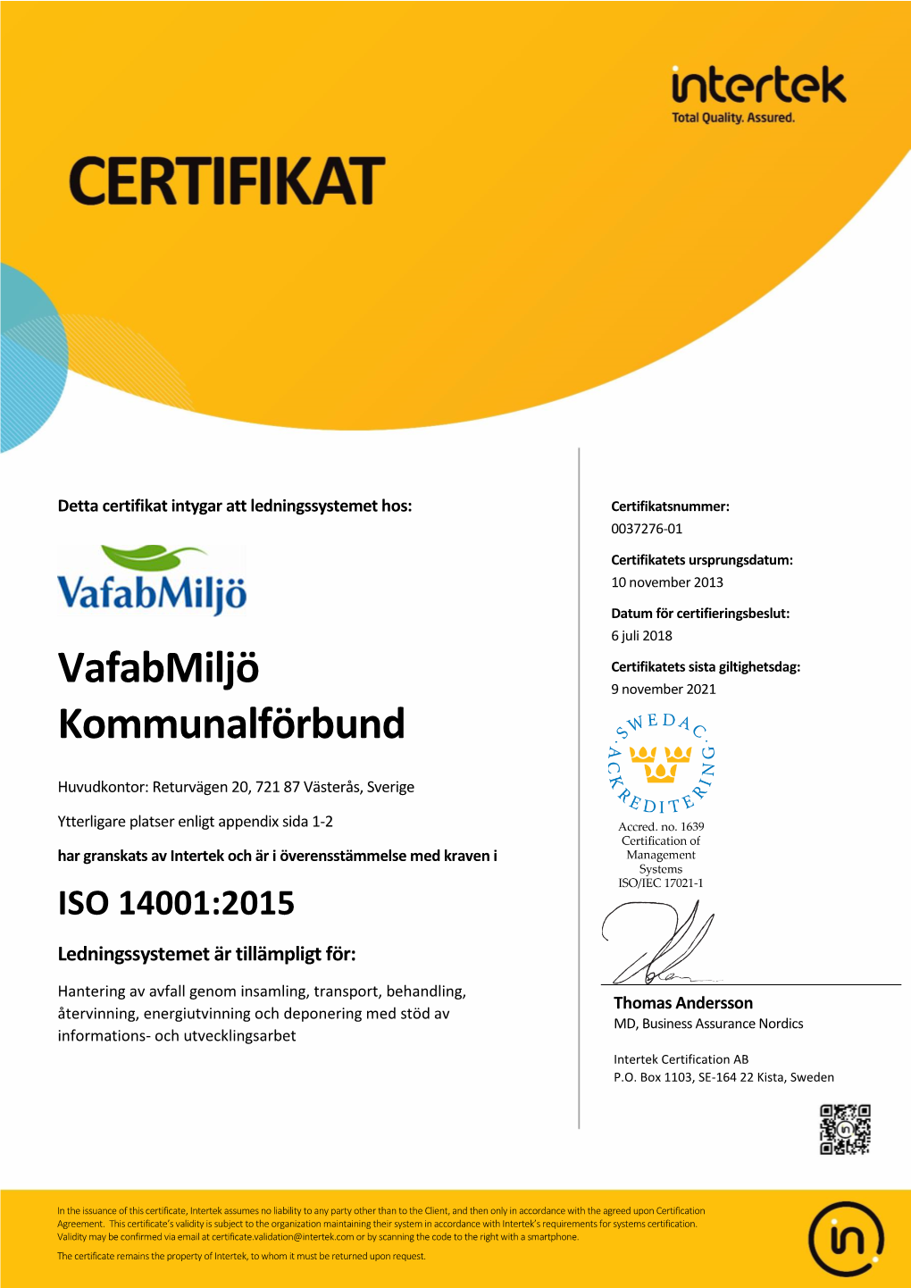 Certifikat 2018 ISO 14001 (Pdf)