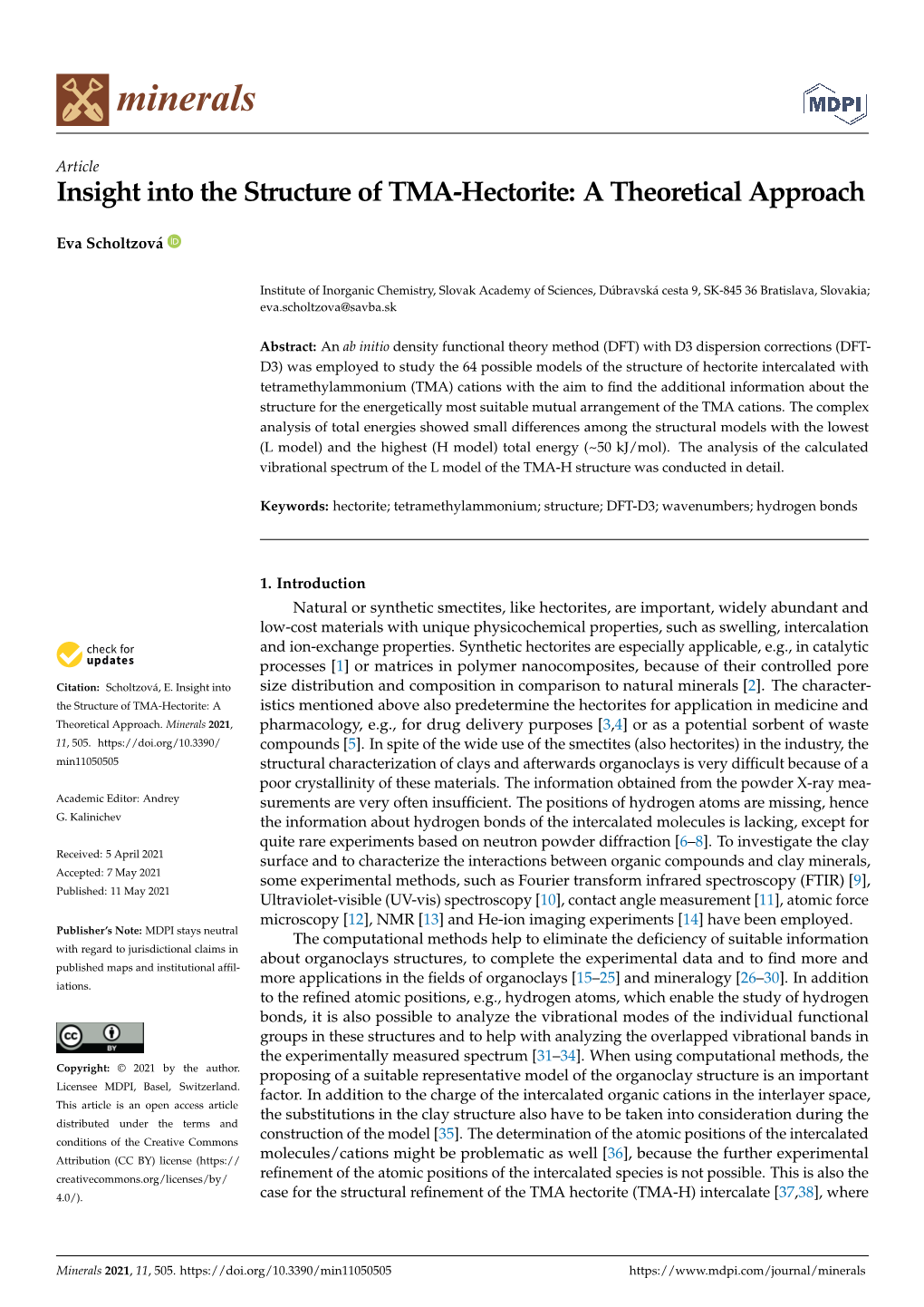 Insight Into the Structure of TMA-Hectorite: a Theoretical Approach