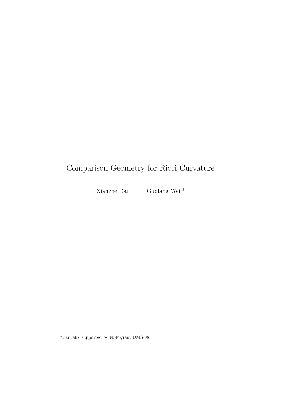 Comparison Geometry for Ricci Curvature