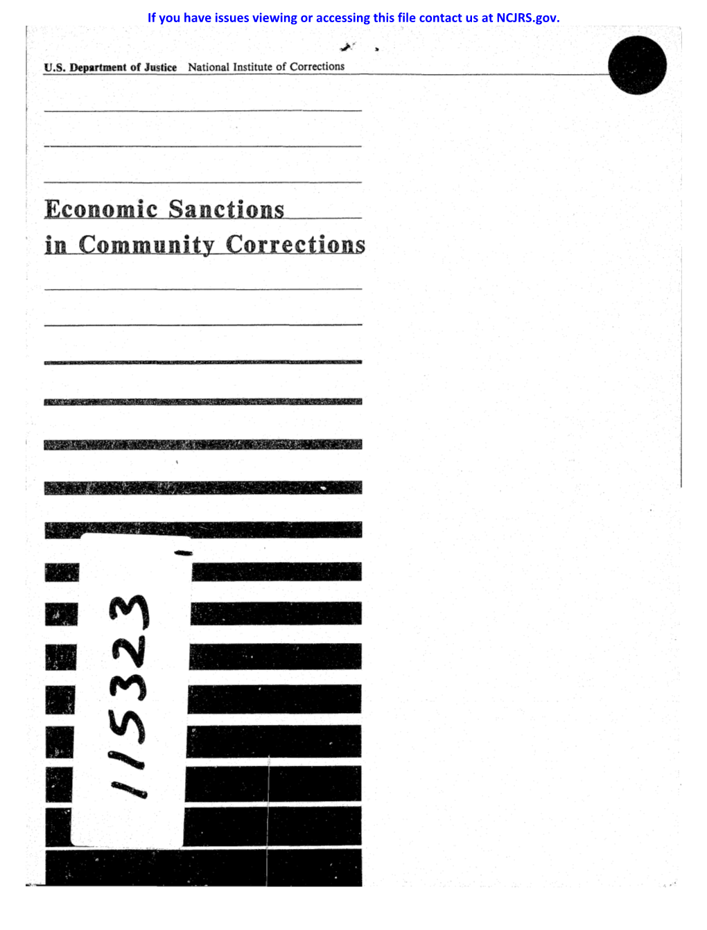 Economic Sanctions in Community Corrections