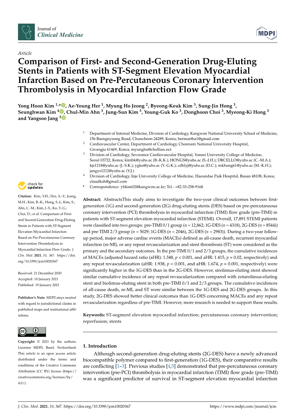 And Second-Generation Drug-Eluting Stents in Patients with ST-Segment