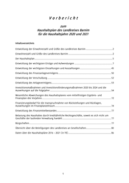 V Orbericht Zum Haushaltsplan Des Landkreises