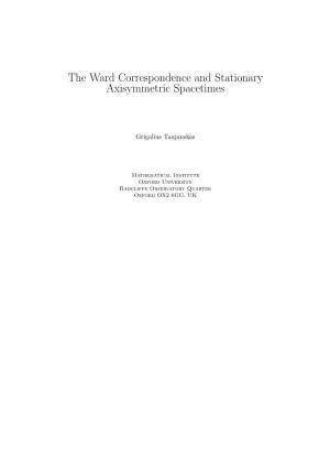 The Ward Correspondence and Stationary Axisymmetric Spacetimes