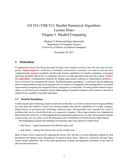 Chapter 1: Parallel Computing