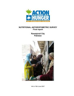 NUTRITIONAL ANTHROPOMETRIC SURVEY Final Report Rawalpindi City Pakistan