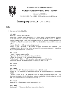 Úřední Zprávy OFS Č. 29 (30