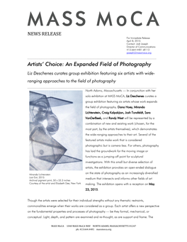 Artists' Choice: an Expanded Field of Photography