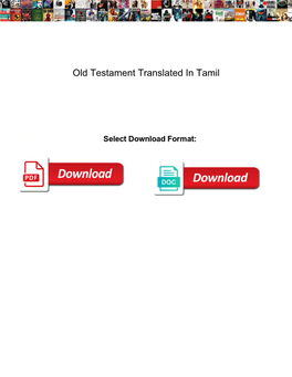 Old Testament Translated in Tamil