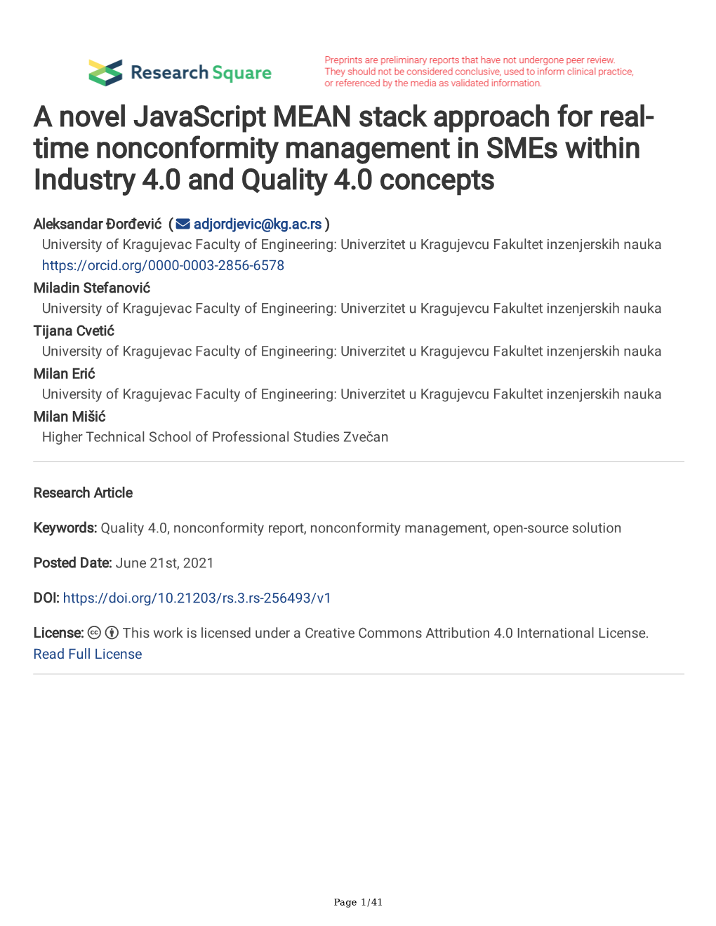 Time Nonconformity Management in Smes Within Industry 4.0 and Quality 4.0 Concepts