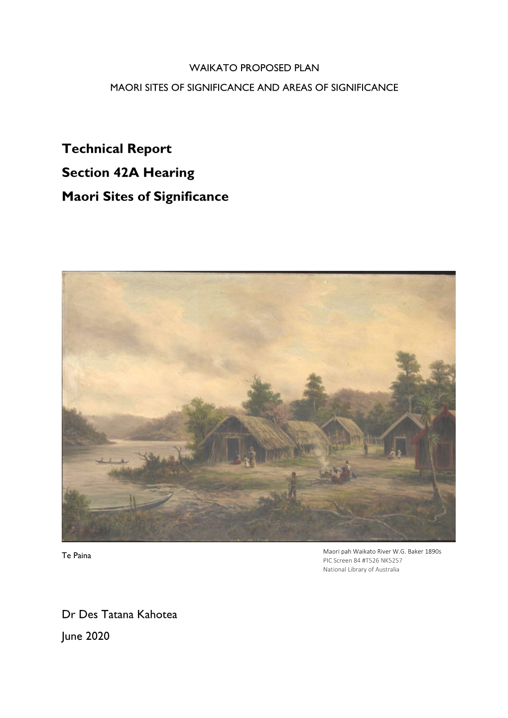 Technical Report Section 42A Hearing Maori Sites of Significance