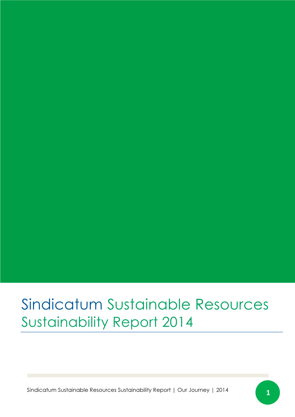Sindicatum Sustainable Resources Sustainability Report 2014