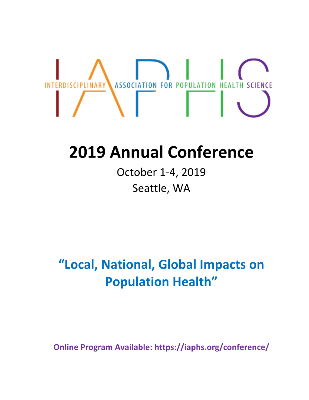 2019 Annual Conference October 1-4, 2019 Seattle, WA