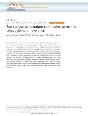 Sea Surface Temperature Contributes to Marine Crocodylomorph Evolution