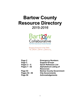 Bartow County Resource Directory 2015 – 2016
