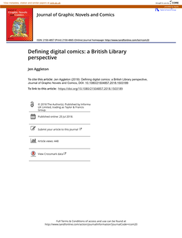 Defining Digital Comics: a British Library Perspective