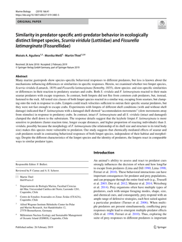 Similarity in Predator-Specific Anti-Predator Behavior In