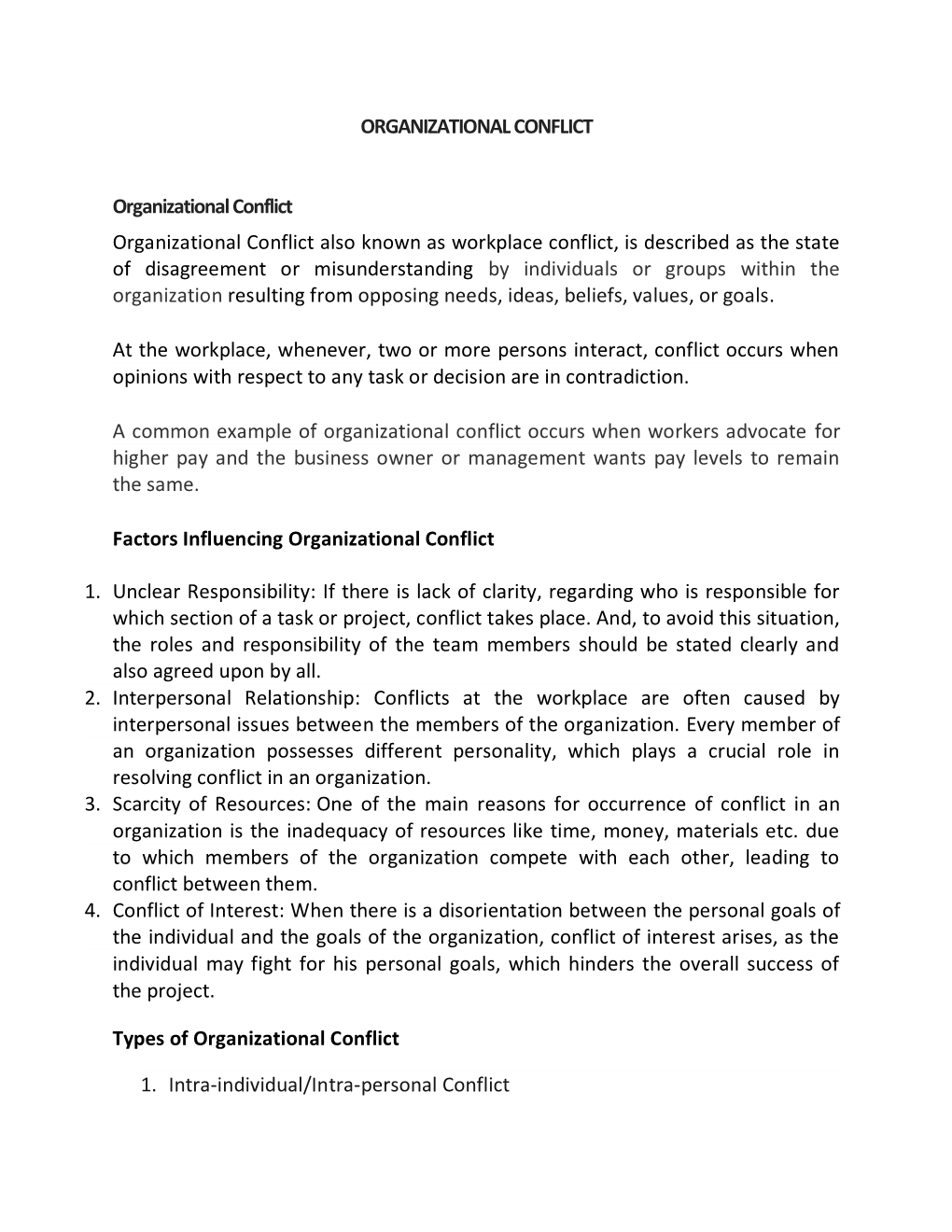 Chapter 4 B- Organisational Conflict - DocsLib