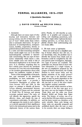 FORMAL ALLIANCES, 1815&Mdash;1939