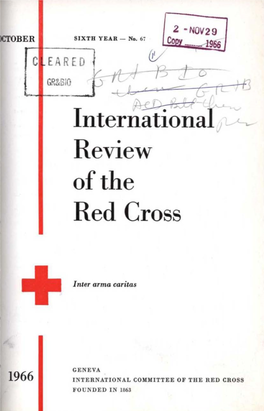 International Review of the Red Cross, October 1966, Sixth Year