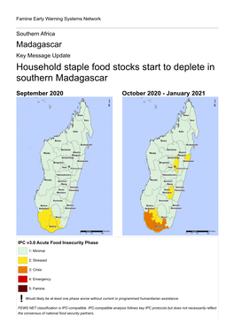 Household Staple Food Stocks Start to Deplete in Southern Madagascar