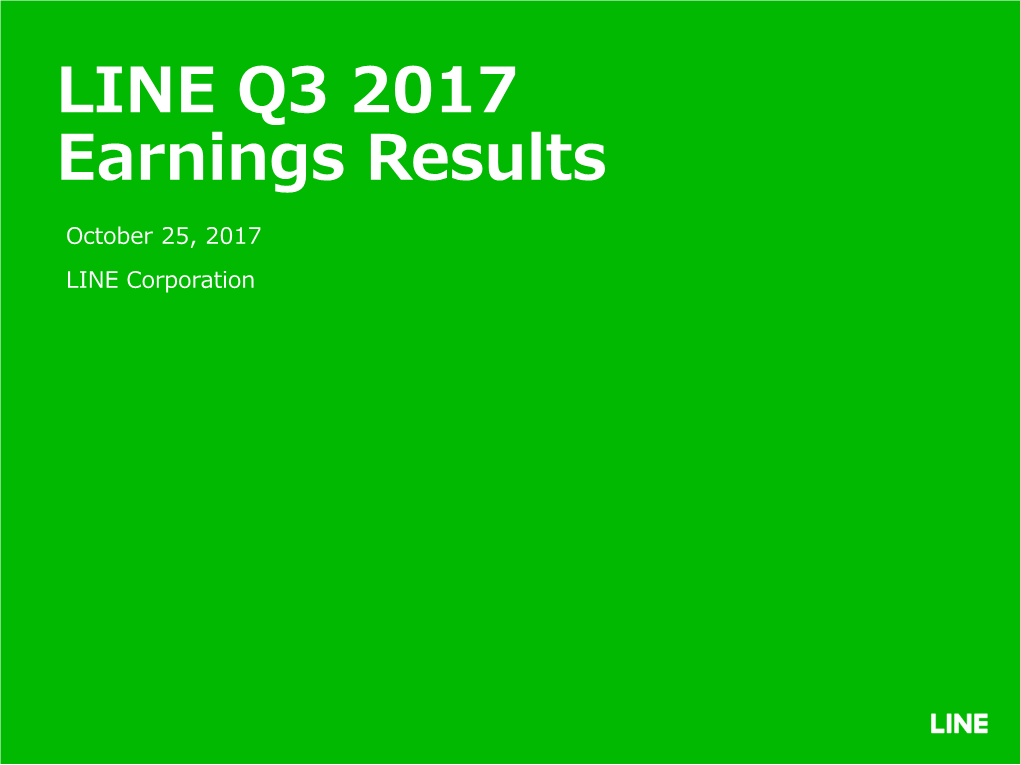 LINE Q3 2017 Earnings Results