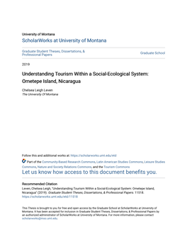 Understanding Tourism Within a Social-Ecological System: Ometepe Island, Nicaragua