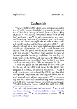 Zephaniah 1:1 1 Zephaniah 1:10