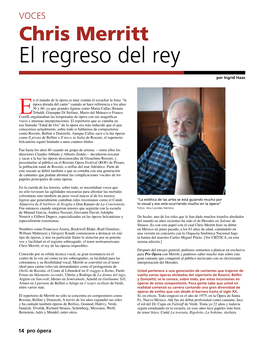 Chris Merritt El Regreso Del Rey