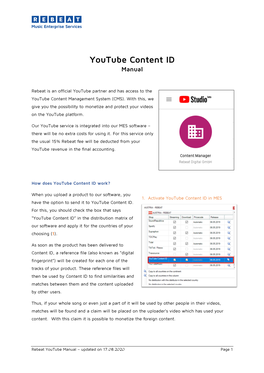 Manual Youtube Content ID